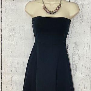 Express Black Strapless mini knit Dress, fit and flare, size XS